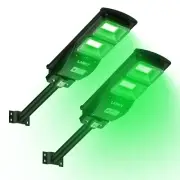 2Pack Solar Hog Light 6000 Lumens Green hog Light with Reomte, Motion Activated