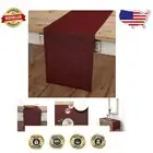 Traditional Solid Red Garnet Linen Table Runner 14 x 132 Inches - Timeless Style