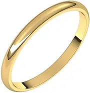 [JewelryWeb] 14k Yellow Gold 2mm Light Half Round Band Ring Size 5-Band Style-Ring for Women and Men