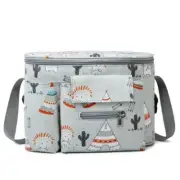 Clip or Strap on Nappy Bag for Stroller/Pram - Tribal Ash