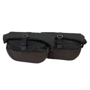 Royal Enfield "Leather & Soft Canvas Pannier Bags Pair D2" GT & Interceptor 650