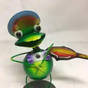 Ornament Figurine Iron Art Statue Frog Kids Room Painted Metal Decorative