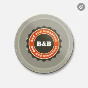 Bed And Breakfast Travel Label | 4'' X 4'' Round Decorative Magnet