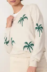 Marine Layer Icon Palm Tree Cotton Crewneck Sweater in Sand Palms at Nordstrom, Size Medium