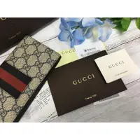 在飛比找蝦皮購物優惠-Gucci經典雙G藍紅藍對開長夾