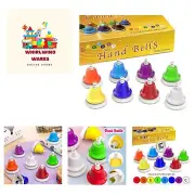 Desk Bells, 8 Notes Diatonic Metal Hand Bells, Rainbow Music Bells, Musical L...