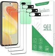 [Pokolan] 3+3 Pack Screen Protector for Google Pixel 8A Tempered Glass, With Camera Lens Protector, 9H Hardness, Bubble Free, Anti-Scratch, Ultra Resistant