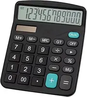 [Meichoon] Office Calculator 12 Digit Display Solar Battery Dual Power Financial Dedicated Calculator Large Standard Function Desktop Business Calculator Multifunctional Calculating Machine KA08 Black