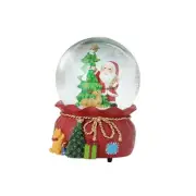 Snow Globe Gift Santa & Tree Scene, Crystal Musical Glitter Ball for