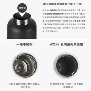 【WOKY 沃廚】提手鈦陶瓷易潔層保溫杯800ml+提手500ml(保溫瓶)