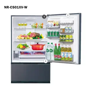 【Panasonic 國際牌】 【NR-C501XV-W】500公升三門無邊框鋼板電冰箱-雅士白(含標準安裝)