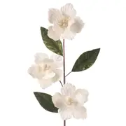 Triple Ivory Magnolia Christmas Tree Pick Ornament