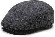 [MALINRSSE] Men's Newsboy Cap with Earflaps Flat Ivy Caps Gatsby Golf Cabbie Hats