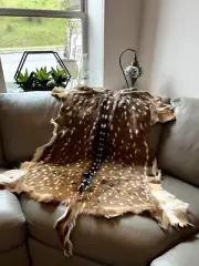 Fallow Deer Hide – Spotted Hair-On Pelt – Tanned Real Fur – 63"x43"