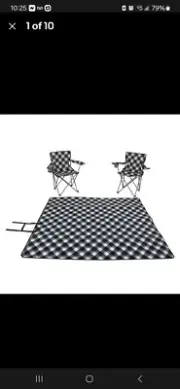 Ozark Trail Blanket And Chair Set New In Box Black And White 2 Chairs 1 Blanket