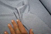 TARO Blue, Chocolate, White Check Fabric, 100% COTTON, by the Metre