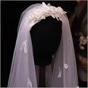 [jehdfbvssjcbcsvfd] Bride Creative Flower Headband Veil Wedding Retro Temperament Wedding Hair Accessories