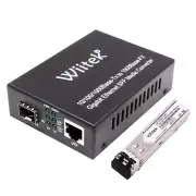 Wiitek Gigabit Fiber LC SFP to RJ45 Media Converter 10/100/1000Mbps RJ45 Port