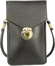 BESTYASH 1pc PU Leather Touchscreen Phone Bag Mini Crossbody Cell Phone Pouch for Women Men Versatile Shoulder Bag with Window Durable Practical for Daily Use Great Present Choice