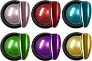 Chrome Nail Powder,Aurora Chrome Powder Mirror Luster Effect Charm Chrome Nail Powder Kit,Fairy Chrome Powder for Nails Nail Art,Chrome Powder for Acrylic Nails (Multicolour-Gold)