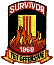 VIETNAM 1968 TET OFFENSIVE SURVIVOR EMBLEM MILITARY IRON ON PATCH EE-278