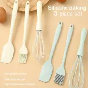 3pcs Baking Set Silicone Heat Resistant Cream Scraper Egg Beater Grease Brush WS