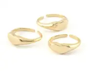 Heart Signet Ring Adjustable Blank Gold Plated Brass (6US - 7US size 4033