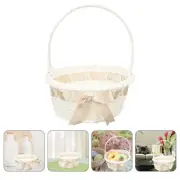 Wedding Flower Basket with Handle Small Baskets for Favors Bride