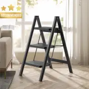 Folding Step Ladder 3 Step Carbon Steel with Wide Pedal Anti-Slip for Home Use