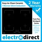 Eurolec 60cm Induction Cooktop Electric Hob Cook Top Stove Ceramic Black Glass