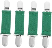 [Abaodam] 4pcs Trouser Leg Clip Pants Elastic Holders Back Cinch Dress Elastic Belt Clip for Jeans Pant Clips Dress Back Cinch for Women Waist Cincher Clip Cinch for Dress Green Iron