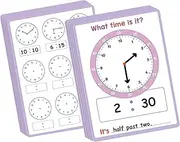 koolsoo 10 Sheets Telling Time Dry Erase Sheets Early Learning Toy Learning Clock for Children