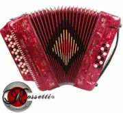 ROSSETTI ACCORDION 34 BUTTON 3 SWITCH FBbEb Fa 12 BASS ACCORDEON RED
