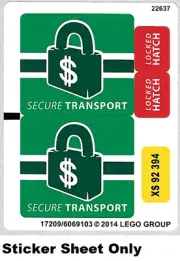 LEGO DOC OCK TRUCK HEIST 76015 STICKER SHEET ONLY from set New & Genuine