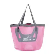 20L Collapsible Bucket, Portable Folding Water Storage Wash Basin, Light Pink
