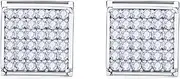 [Generic] Mens moissanite earrings stud - Men Stud Jewelry D Color Square for Women Men 925 Sterling Silver Party, Medium, Stainless Steel, Cubic Zirconia
