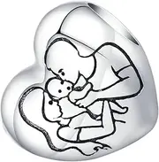 [Baluue] Heart Shape Pendant Charm for Jewelry Bracelet and Necklace Making Family Bracelet Accessory Bead for Arts and Crafts Projects