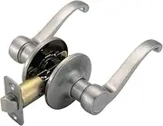 Design House 781831 Scroll 2-Way Latch Passage Door Handle, Adjustable Backset, Satin Nickel Finish