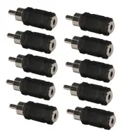10pc, 3.5mm 1/8" Mono Jack to 1-RCA Male Plug Y Splitter Audio Cable Adapter
