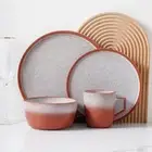 STONE LAIN Dinnerware Set 16-Piece Service For 4 Stoneware Microwave Safe Red