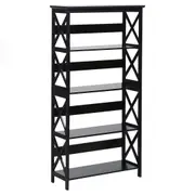Sarantino Daphne 5-Tier Cross Panel Bookshelf