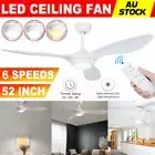 52'' Ceiling Fan With Light DC Motor Ceiling Fans 3 Blades Remote Control Timer
