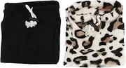 Briny River 2 Piece Bearded Dragons Clothes for Lizard Pullover Jacket Leopard Print and Black