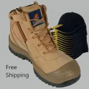Mongrel 461050 Wheat Workboots Steel Toe safety PLUS 12 FREE Baseball Caps Black