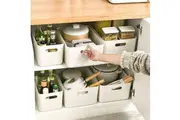 Plastic Storage Bins Set of 6 Boxes 4 Lids