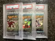 3) FIFTH DAWN 2004 MAGIC THE GATHERING SEALED BOOSTER PACKS PSA 9 All Art