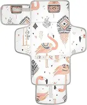 Reusable Diaper Changing mat with Tissue Pocket Portable Changing pad for Baby with Built-in Pillow