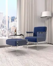 Pasargad Home Tribecca Collection Acrylic/Velvet Accentchair