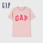 GAP 兒童裝 LOGO純棉圓領短袖T恤-粉紅色(890880)