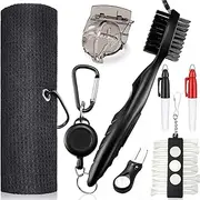 Golf Clean Tool 7 Set,Golf Towel,Golf Club Brush,Golf B All Alignment Kit Divot Repair Tool Golf Ball & Tee Holder Suitable for Golf Lovers| Golf Accessories for Men